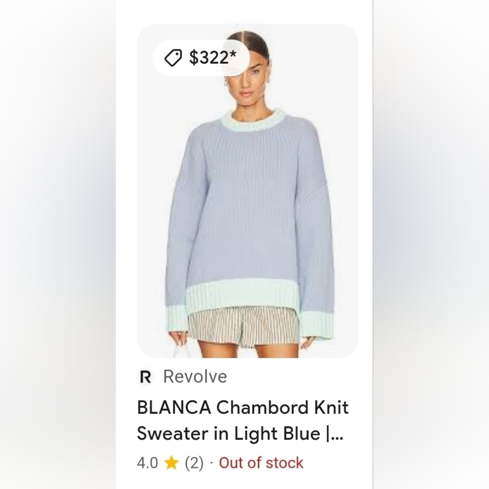 BLANCA Chambord Knit Sweater in Light Blue